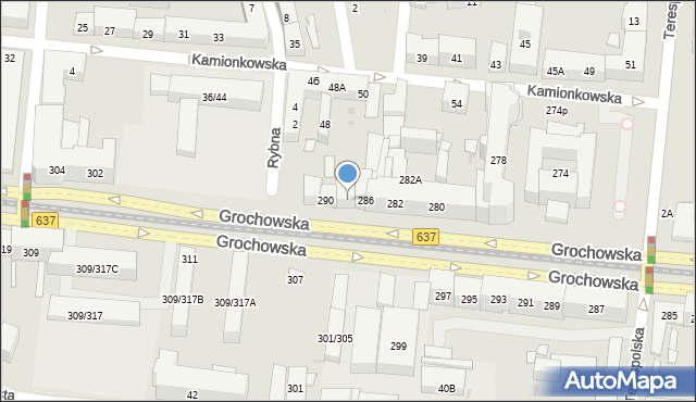 Warszawa, Grochowska, 288, mapa Warszawy
