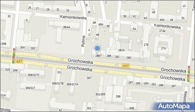 Warszawa, Grochowska, 290, mapa Warszawy