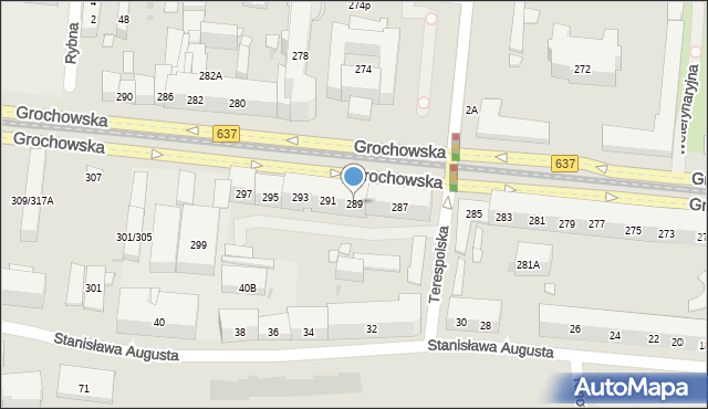 Warszawa, Grochowska, 289, mapa Warszawy
