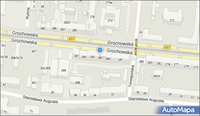 Warszawa, Grochowska, 291, mapa Warszawy