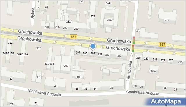 Warszawa, Grochowska, 293, mapa Warszawy