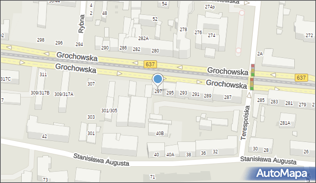 Warszawa, Grochowska, 297, mapa Warszawy