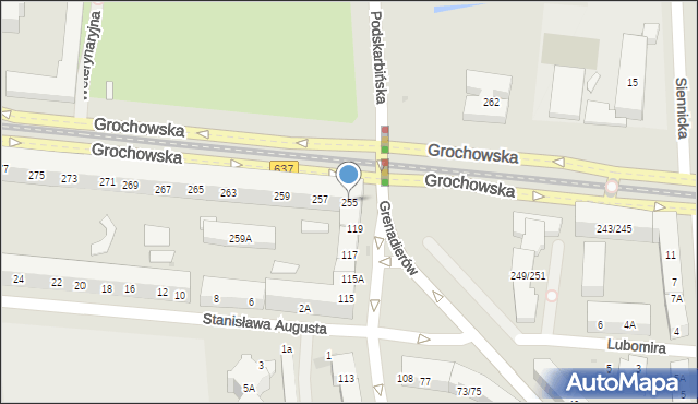 Warszawa, Grochowska, 255, mapa Warszawy