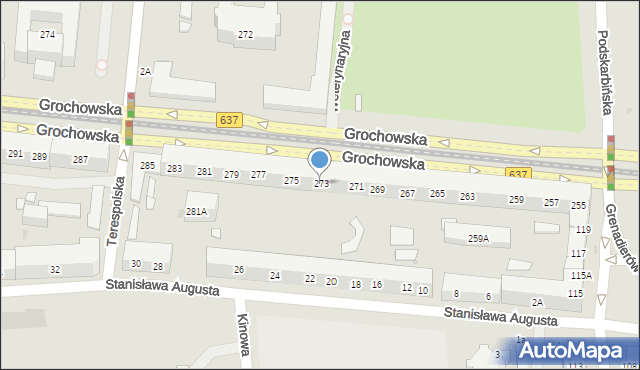 Warszawa, Grochowska, 273, mapa Warszawy