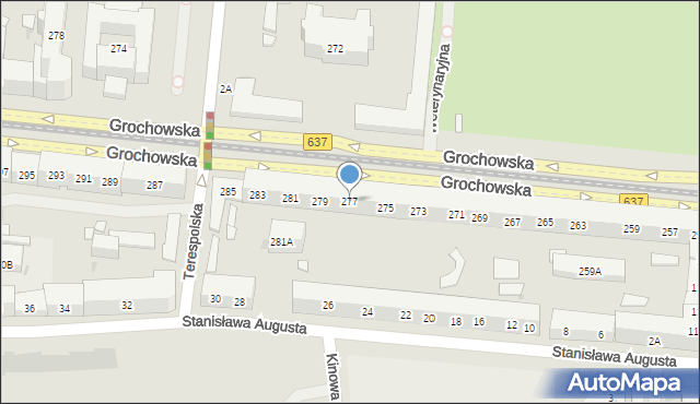 Warszawa, Grochowska, 277, mapa Warszawy