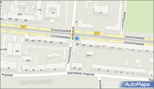 Warszawa, Grochowska, 285, mapa Warszawy
