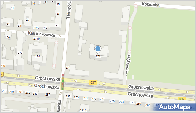 Warszawa, Grochowska, 272, mapa Warszawy