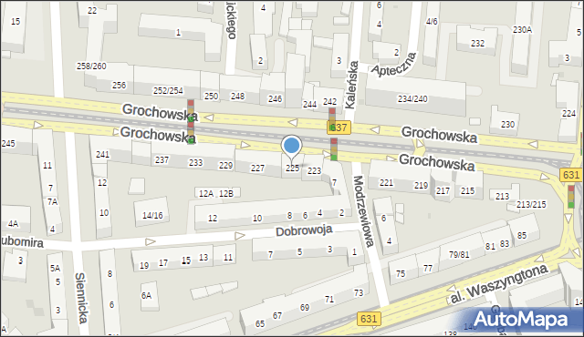 Warszawa, Grochowska, 225, mapa Warszawy