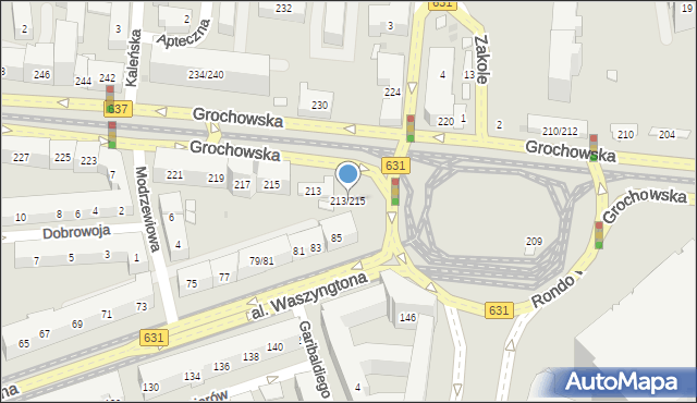 Warszawa, Grochowska, 213/215, mapa Warszawy