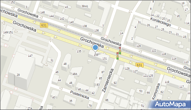 Warszawa, Grochowska, 133, mapa Warszawy