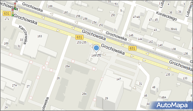 Warszawa, Grochowska, 149/151, mapa Warszawy