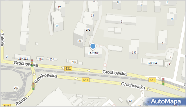 Warszawa, Grochowska, 194/196, mapa Warszawy