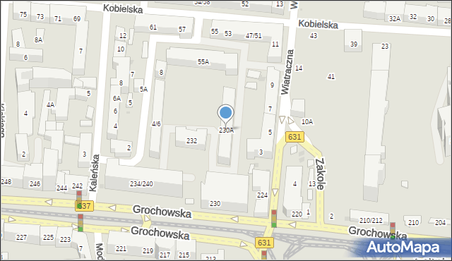 Warszawa, Grochowska, 230A, mapa Warszawy