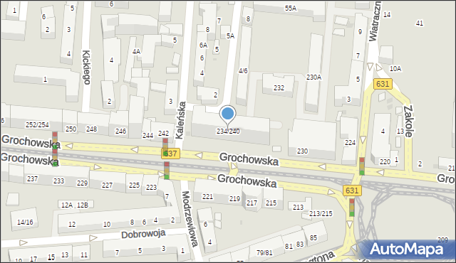 Warszawa, Grochowska, 234/240, mapa Warszawy