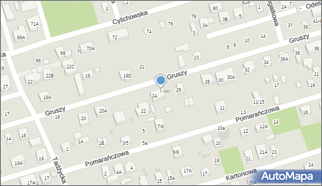 Warszawa, Gruszy, 24A, mapa Warszawy