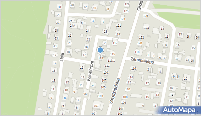 Wasilków, Grodzieńska, 113, mapa Wasilków