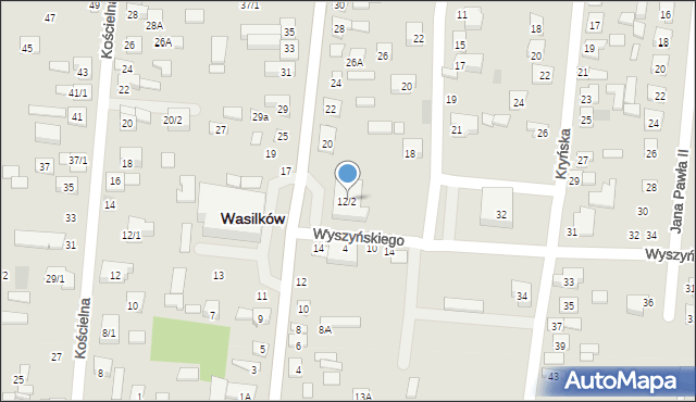 Wasilków, Grodzieńska, 12/2, mapa Wasilków