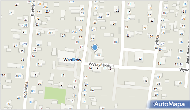 Wasilków, Grodzieńska, 16, mapa Wasilków