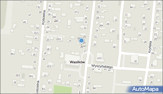 Wasilków, Grodzieńska, 19, mapa Wasilków