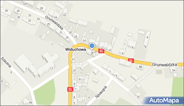 Widuchowa, Grunwaldzka, 17, mapa Widuchowa