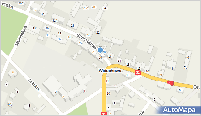 Widuchowa, Grunwaldzka, 19, mapa Widuchowa