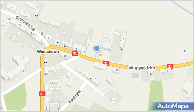 Widuchowa, Grunwaldzka, 9, mapa Widuchowa