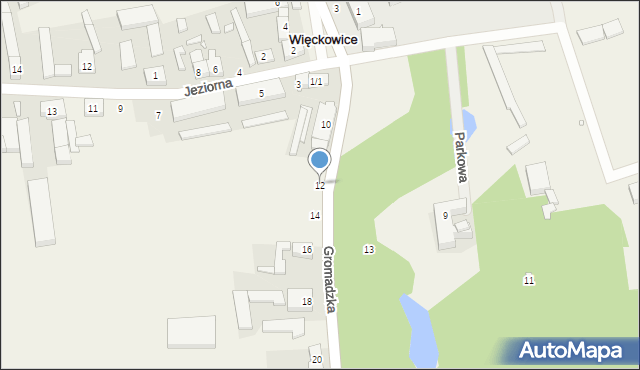 Więckowice, Gromadzka, 12, mapa Więckowice