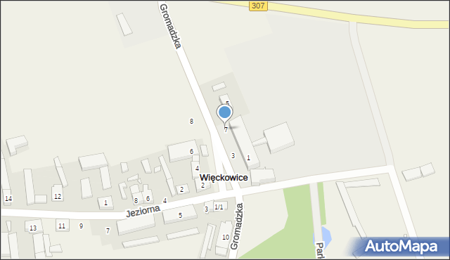 Więckowice, Gromadzka, 7, mapa Więckowice