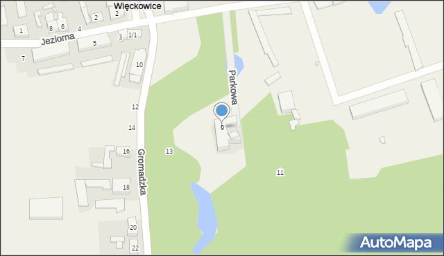 Więckowice, Gromadzka, 9, mapa Więckowice