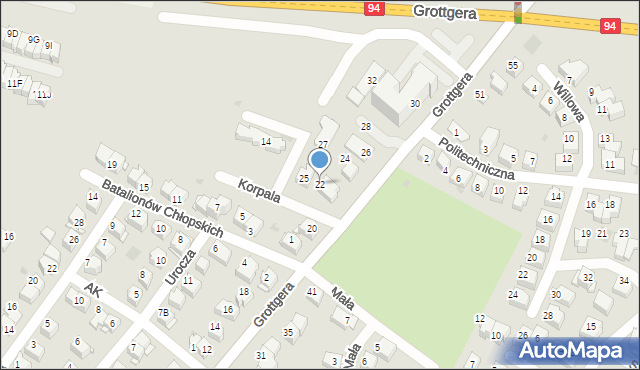 Wieliczka, Grottgera Artura, 22, mapa Wieliczka