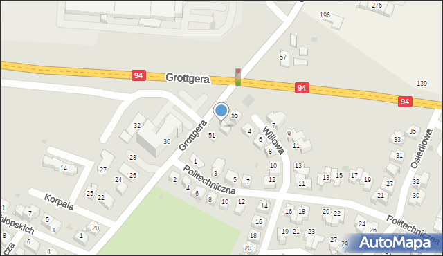 Wieliczka, Grottgera Artura, 53, mapa Wieliczka