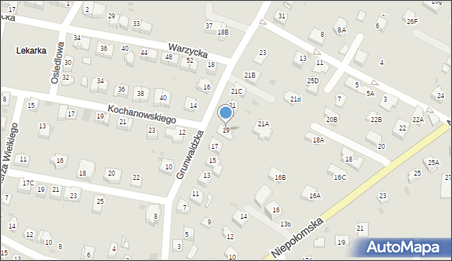 Wieliczka, Grunwaldzka, 19, mapa Wieliczka