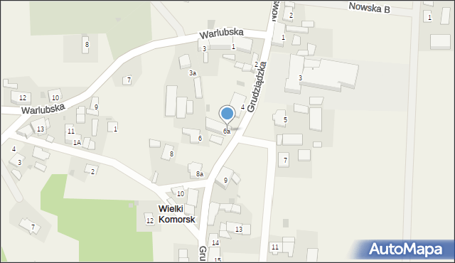 Wielki Komorsk, Grudziądzka, 6a, mapa Wielki Komorsk