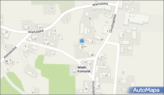 Wielki Komorsk, Grudziądzka, 8, mapa Wielki Komorsk