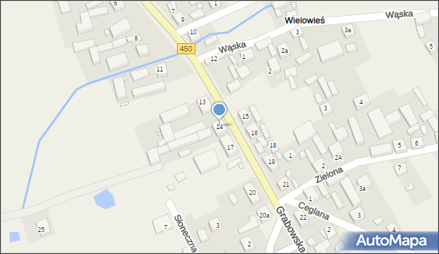 Wielowieś, Grabowska, 14, mapa Wielowieś