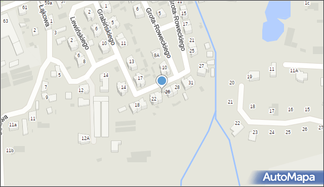 Wieluń, Grota-Roweckiego Stefana, gen., 24, mapa Wieluń