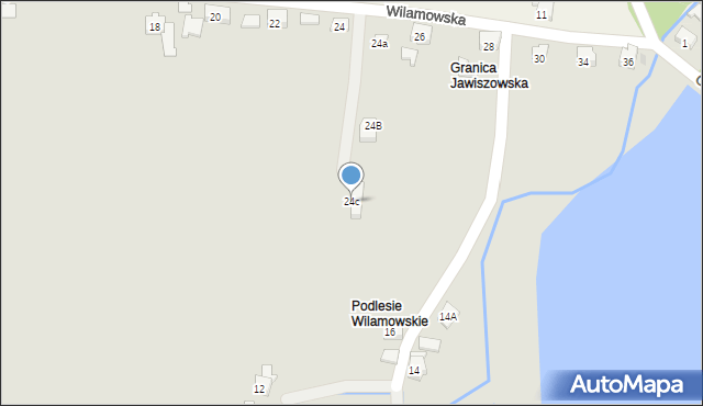 Wilamowice, Graniczna, 24c, mapa Wilamowice