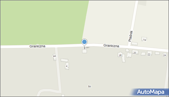 Wilamowice, Graniczna, 6, mapa Wilamowice