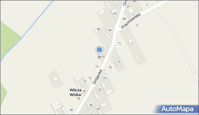 Wilcza Wólka, Grójecka, 68, mapa Wilcza Wólka