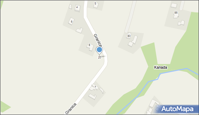 Witkowice, Granica, 10, mapa Witkowice