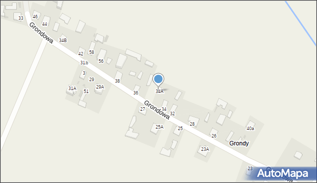 Wojcieszków, Grondowa, 34A, mapa Wojcieszków