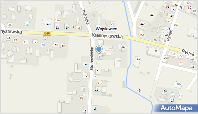 Wojsławice, Grabowiecka, 3, mapa Wojsławice