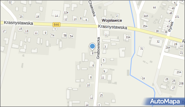 Wojsławice, Grabowiecka, 4, mapa Wojsławice