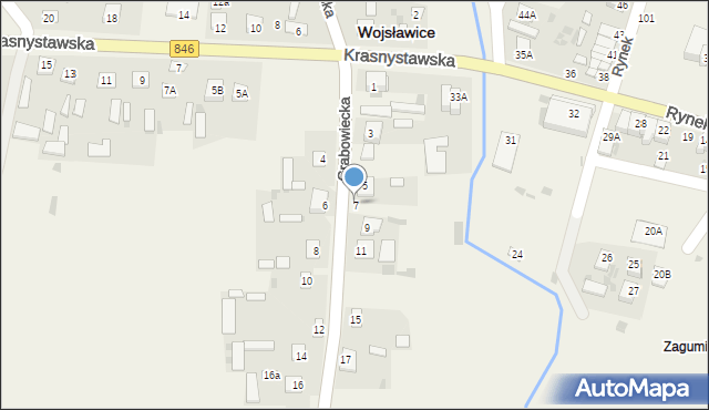 Wojsławice, Grabowiecka, 7, mapa Wojsławice