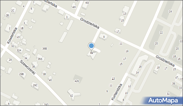 Wrocław, Grodzieńska, 9a, mapa Wrocławia