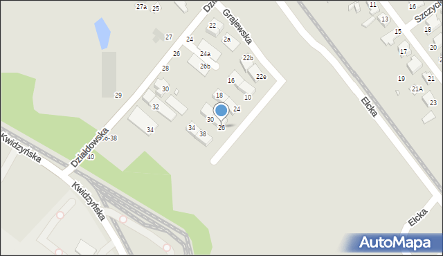 Wrocław, Grajewska, 26, mapa Wrocławia