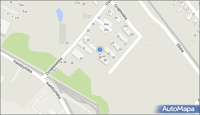 Wrocław, Grajewska, 34, mapa Wrocławia