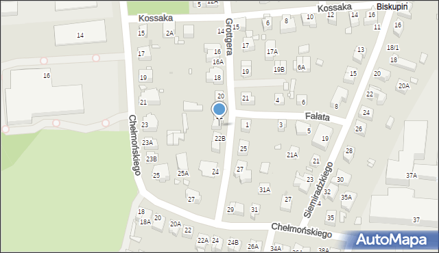 Wrocław, Grottgera Artura, 22A, mapa Wrocławia