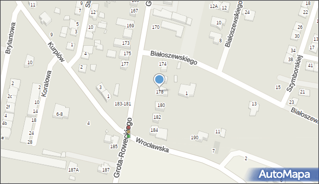 Wrocław, Grota-Roweckiego Stefana, gen., 178, mapa Wrocławia