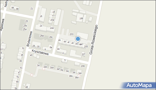 Wrocław, Grota-Roweckiego Stefana, gen., 205, mapa Wrocławia